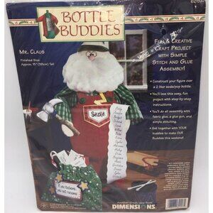 Vintage Dimensions Bottle Buddies Felt Craft Kit 18098 Mr Claus Santa 1996